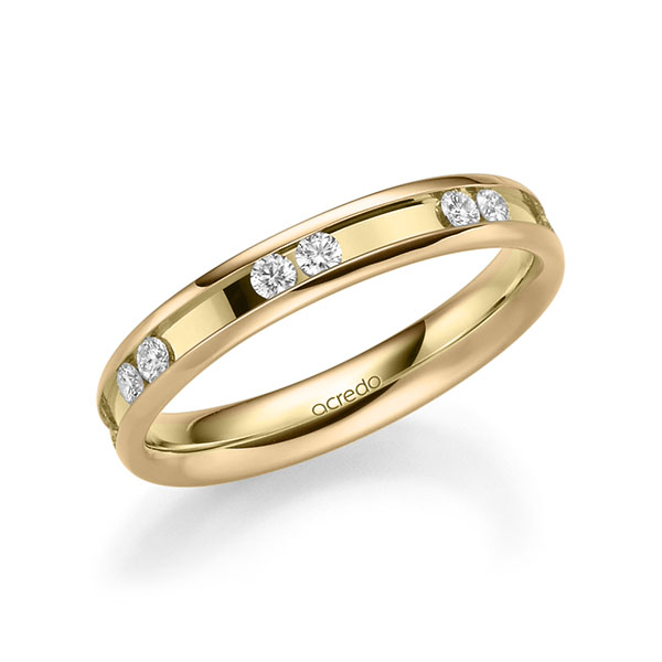 Bicolor trouwring in roségoud 14 kt. geelgoud 14 kt. met in totaal 0,42 ct. Briljant tw/si van acredo - A-2206-2