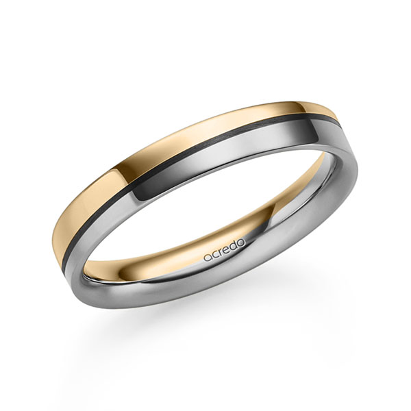 Bicolor trouwring in roségoud 14 kt. grijsgoud 14 kt. van acredo
