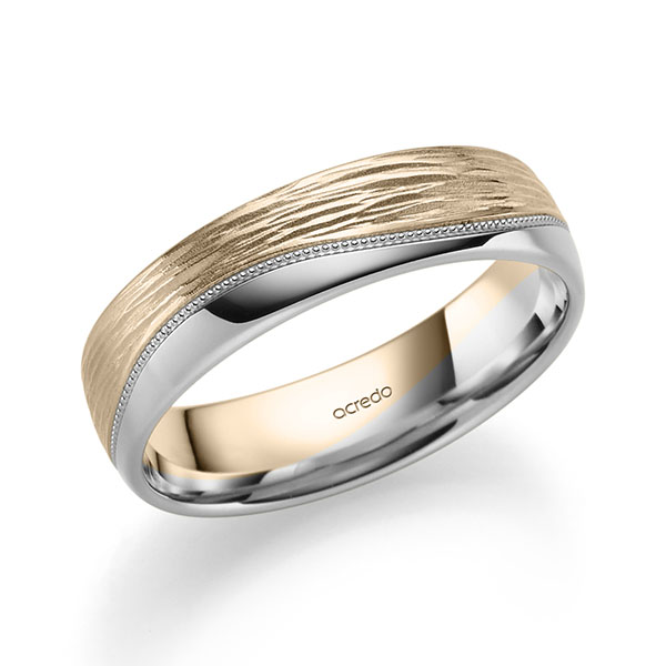 Bicolor trouwring in Signature Goud 585 witgoud 14 kt. van acredo