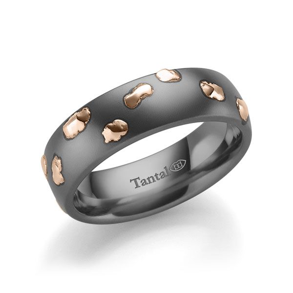 Bicolor trouwring in Tantalum roodgoud 14 kt. - UQ-1082-2