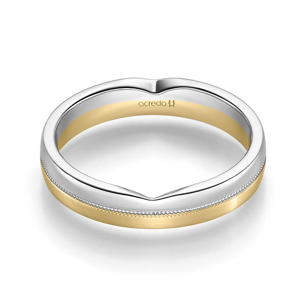 Bicolor trouwring in witgoud 14 kt. geelgoud 14 kt. van acredo Bicolor trouwring in witgoud 14 kt. geelgoud 14 kt. van acredo