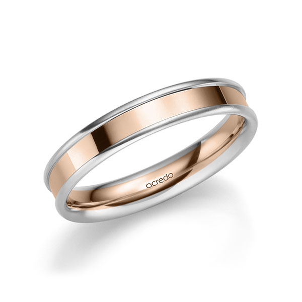 Bicolor trouwring in witgoud 14 kt. roodgoud 14 kt. van acredo - A-2211-3