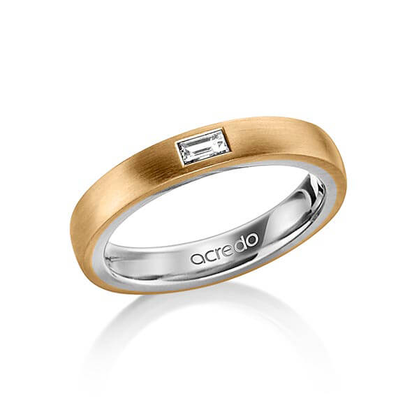 bicolor wedding band in outside Rosé gold 18K (750/1000) , inside Platinum 950 with in total 0,15 ct. princess diamond tw,vs by acredo - A-1478-12 bicolor wedding band in outside Rosé gold 18K (750/1000) , inside Platinum 950 with in total 0,15 ct. princess diamond tw,vs by acredo - A-1478-12