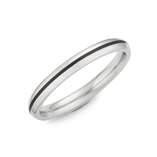 Carbon trouwring in edelstaal van Eternal Touch