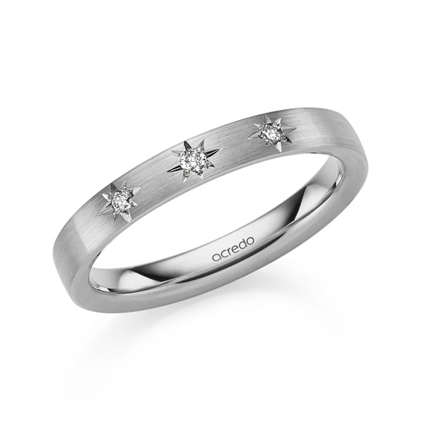 classic wedding band in Platinium Palladium 600 with in total 0 05