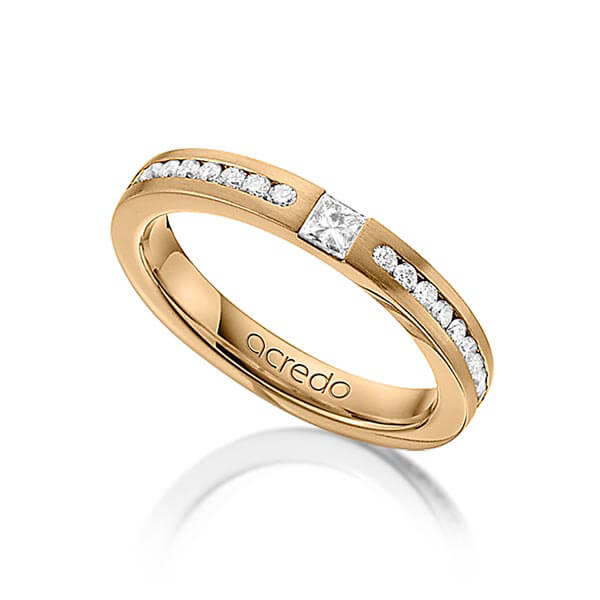 classic wedding band in Rosé gold 14K (585/1000) with in total 0,72 ct. brilliant & princess diamond tw,si by acredo - A-1241-9 classic wedding band in Rosé gold 14K (585/1000) with in total 0,72 ct. brilliant & princess diamond tw,si by acredo - A-1241-9