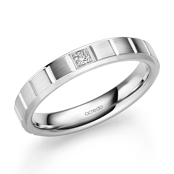 classic wedding band in White gold 14K (585/1000) with in total 0,04 ct. brilliant tw,si by acredo - A-2490-6 classic wedding band in White gold 14K (585/1000) with in total 0,04 ct. brilliant tw,si by acredo - A-2490-6