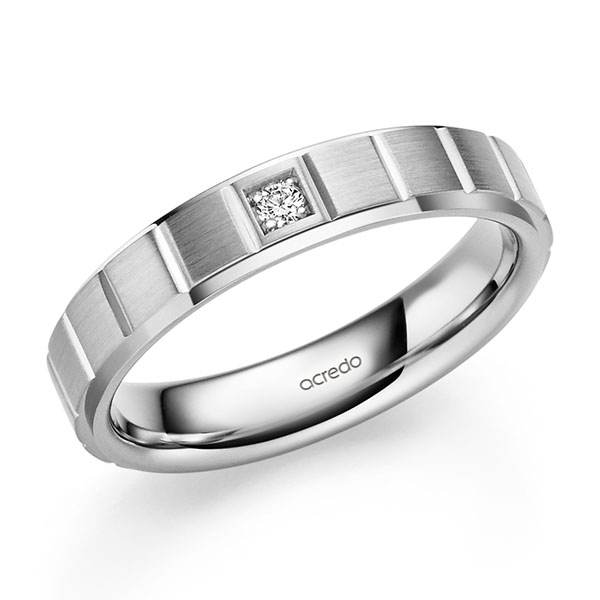 classic wedding band in White gold 14K (585/1000) with in total 0,04 ct. brilliant tw,si by acredo - A-2491-6 classic wedding band in White gold 14K (585/1000) with in total 0,04 ct. brilliant tw,si by acredo - A-2491-6