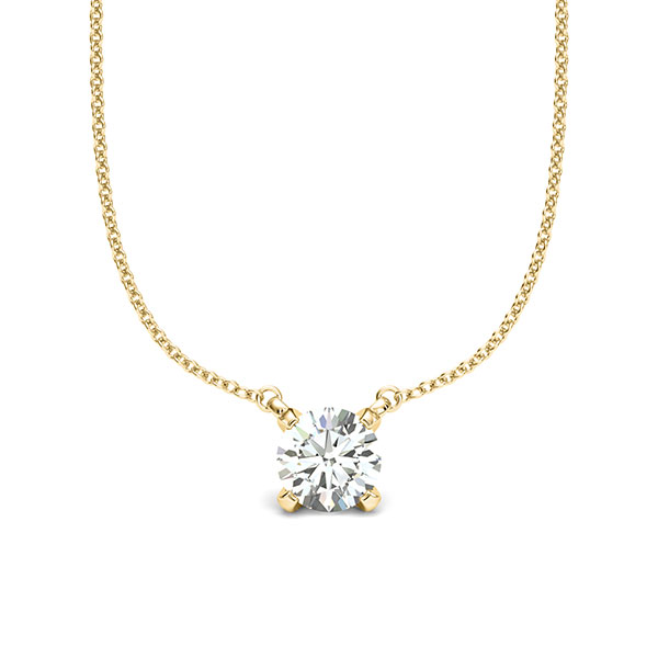 collier met hanger in geelgoud 14 kt. met 0,7 ct. Briljant tw/si van acredo