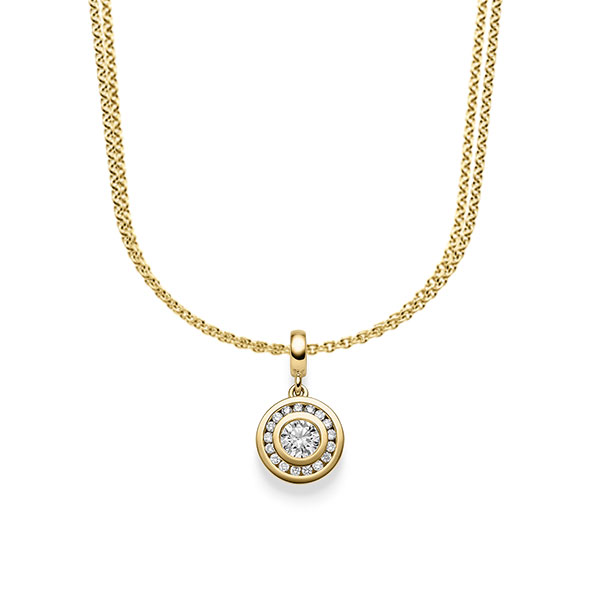 collier met hanger in geelgoud 14 kt. met in totaal 0,505 ct. Briljant tw/si van acredo - A-1642-6