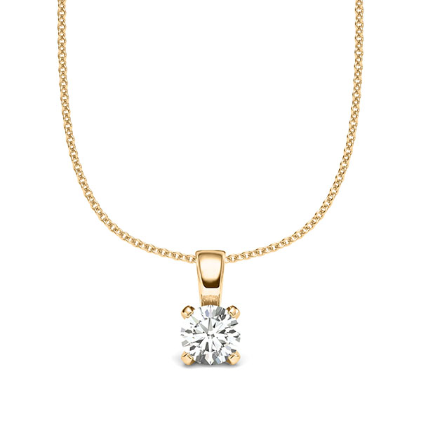 collier met hanger in roségoud 14 kt. met 0,5 ct. Briljant tw/si van acredo