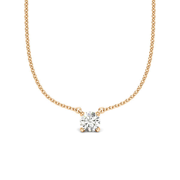 collier met hanger in roségoud 14 kt. met in totaal 0,25 ct. Briljant tw/si van acredo