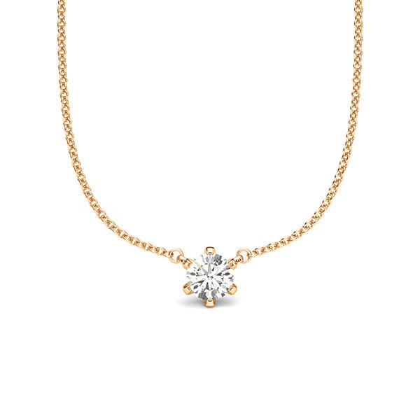 collier met hanger in roségoud 14 kt. met in totaal 0,25 ct. Briljant tw/si van acredo