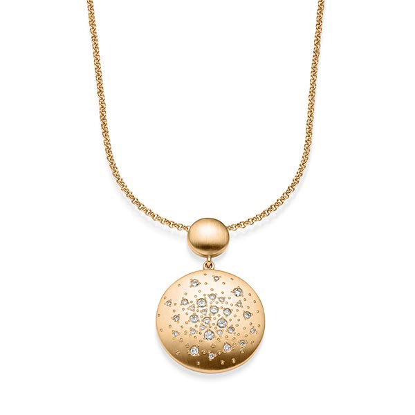 collier met hanger in roségoud 14 kt. met in totaal 0,365 ct. tw/si van acredo