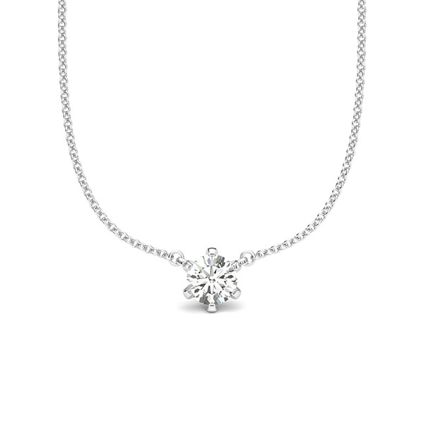 collier met hanger in witgoud 14 kt. met 0,3 ct. Briljant tw/si van acredo