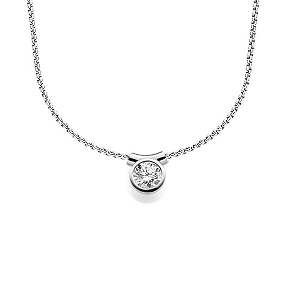 collier met hanger in witgoud 14 kt. met 1 ct. Briljant tw/si van acredo - A-1605-2