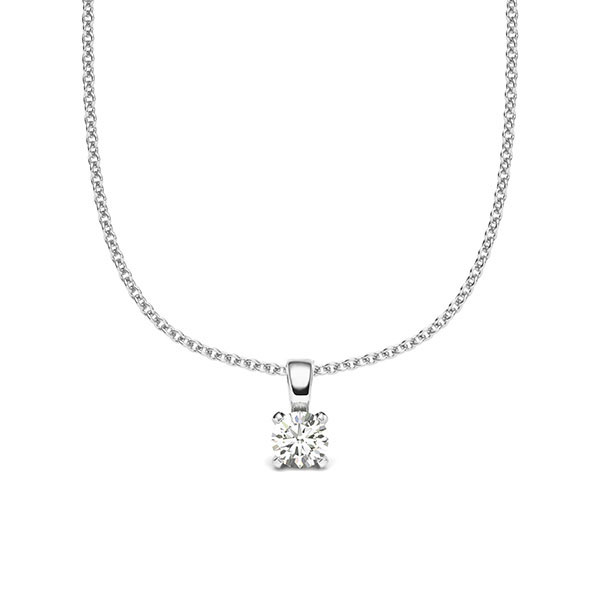 collier met hanger in witgoud 14 kt. met in totaal 0,15 ct. Briljant tw/si van acredo