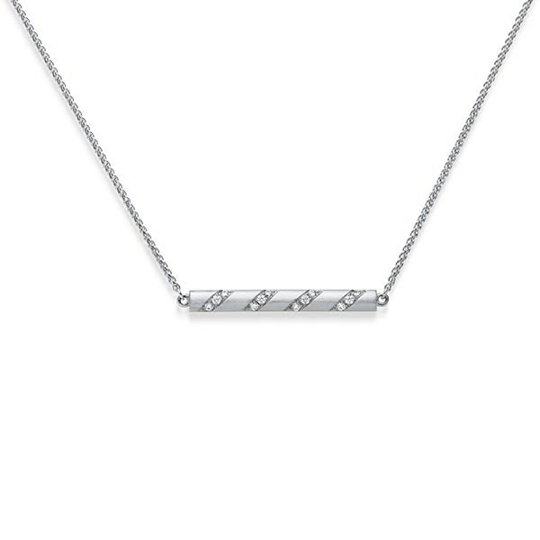 collier met hanger in witgoud 14 kt. met in totaal 0,192 ct. tw/si van acredo