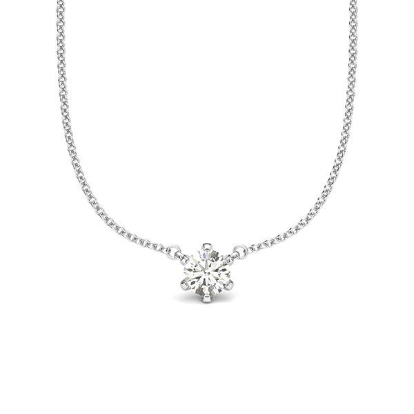 collier met hanger in witgoud 14 kt. met in totaal 0,25 ct. Briljant tw/si van acredo