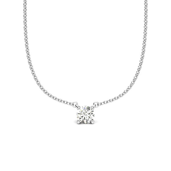 collier met hanger in witgoud 14 kt. met in totaal 0,2 ct. Briljant tw/si van acredo