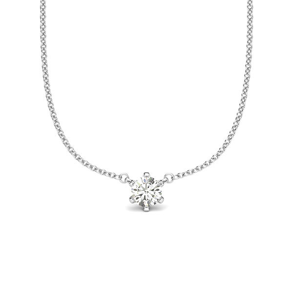 collier met hanger in witgoud 14 kt. met in totaal 0,2 ct. Briljant tw/si van acredo