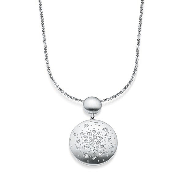 collier met hanger in witgoud 14 kt. met in totaal 0,365 ct. tw/si van acredo