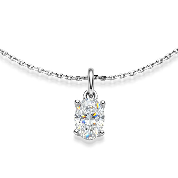 collier met hanger in witgoud 14 kt. met in totaal 1 ct. van acredo