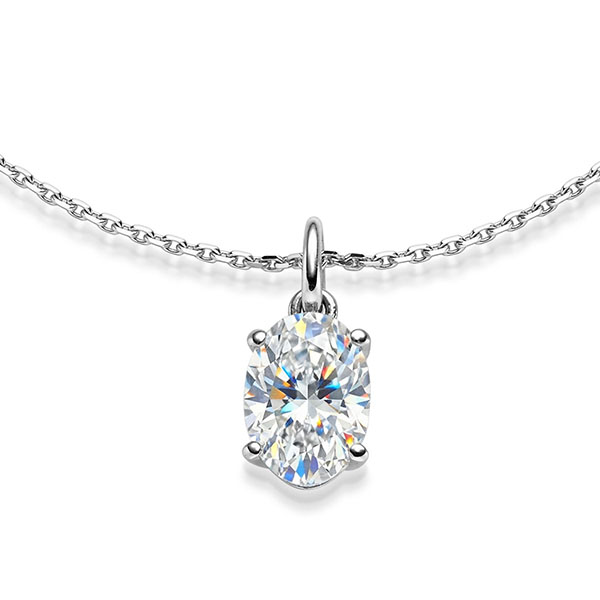 collier met hanger in witgoud 14 kt. met in totaal 2 ct. van acredo