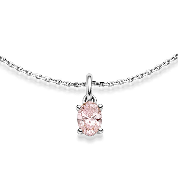 collier met hanger in witgoud 18 kt. met in totaal 0,5 ct. van acredo