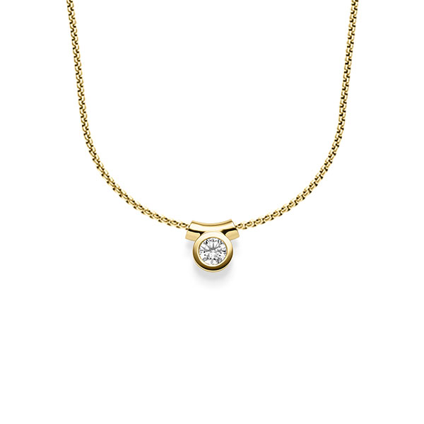 Hanger in geelgoud 14 kt. met in totaal 0,25 ct. Briljant tw/si van acredo - A-1605-6 Hanger in geelgoud 14 kt. met in totaal 0,25 ct. Briljant tw/si van acredo - A-1605-6