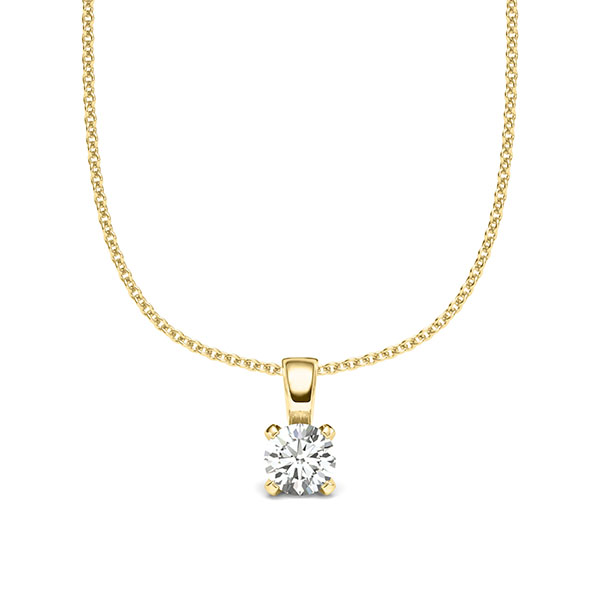 Kette mit Anhänger in Gelbgold 585 mit 0,3 ct. Brillant tw, si von acredo