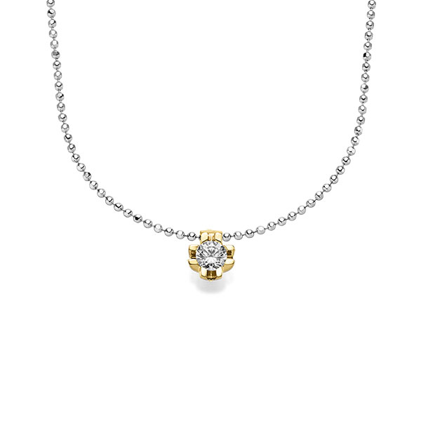 Kette mit Anhänger in Gelbgold 585 mit 0,5 ct. Brillant tw, si von acredo