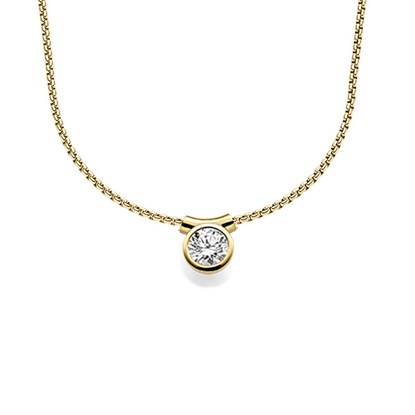 Kette mit Anhänger in Gelbgold 585 mit 1 ct. Brillant tw, si von acredo