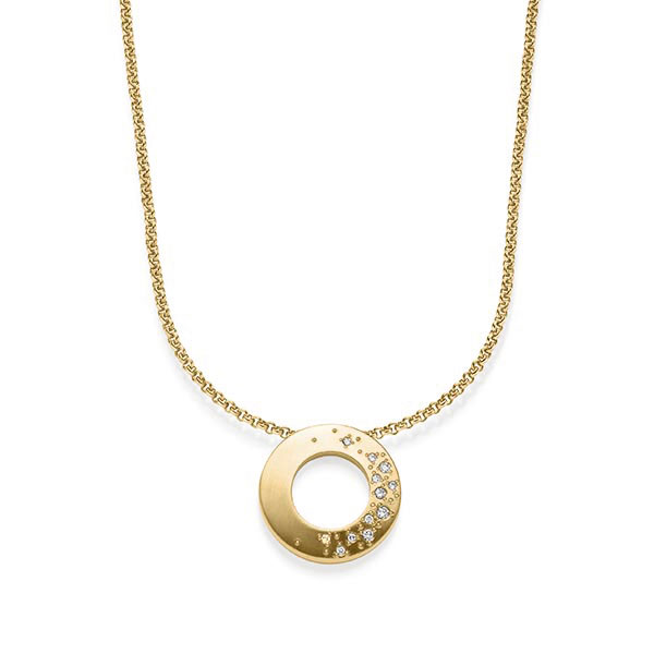 Kette mit Anhänger in Gelbgold 585 mit zus. 0,085 ct. tw, si von acredo