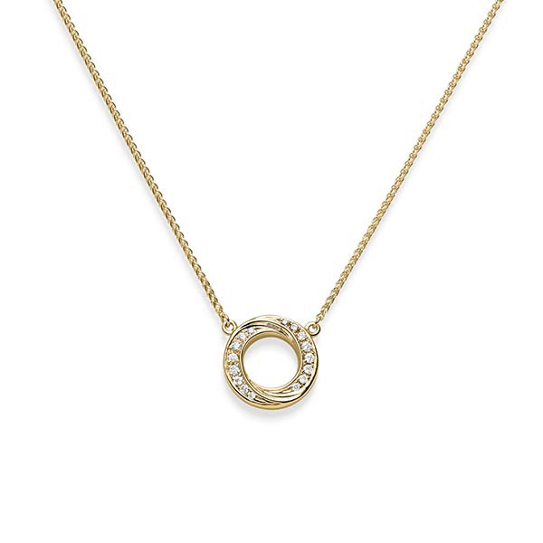 Kette mit Anhänger in Gelbgold 585 mit zus. 0,112 ct. tw, si von acredo - A-1830-2