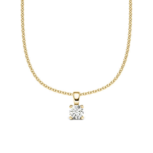 Kette mit Anhänger in Gelbgold 585 mit zus. 0,15 ct. Brillant tw, si von acredo