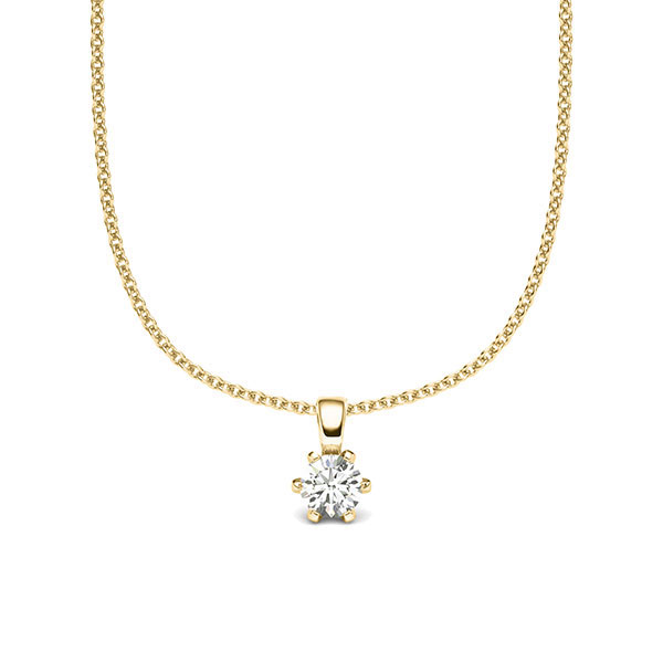 Kette mit Anhänger in Gelbgold 585 mit zus. 0,15 ct. Brillant tw, si von acredo