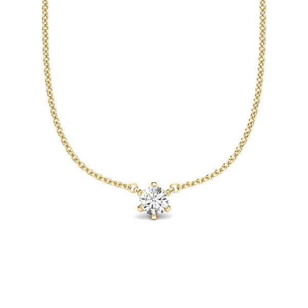 Kette mit Anhänger in Gelbgold 585 mit zus. 0,15 ct. Brillant tw, si von acredo