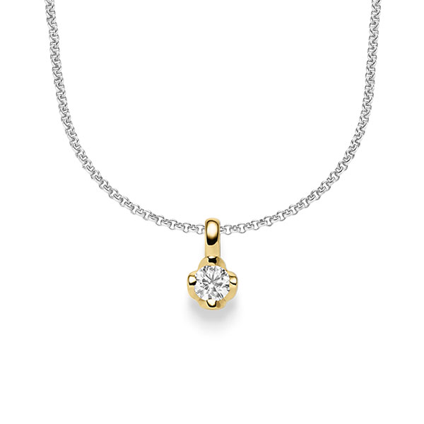 Kette mit Anhänger in Gelbgold 585 mit zus. 0,25 ct. Brillant tw, si von acredo
