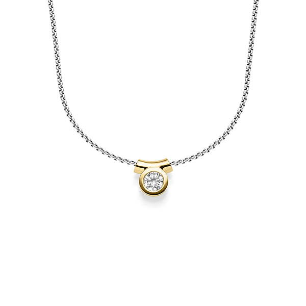 Kette mit Anhänger in Gelbgold 585 mit zus. 0,25 ct. Brillant tw, si von acredo
