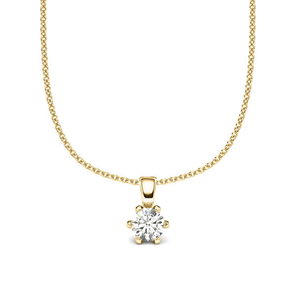 Kette mit Anhänger in Gelbgold 585 mit zus. 0,25 ct. Brillant tw, si von acredo