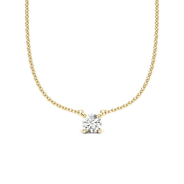 Kette mit Anhänger in Gelbgold 585 mit zus. 0,2 ct. Brillant tw, si von acredo