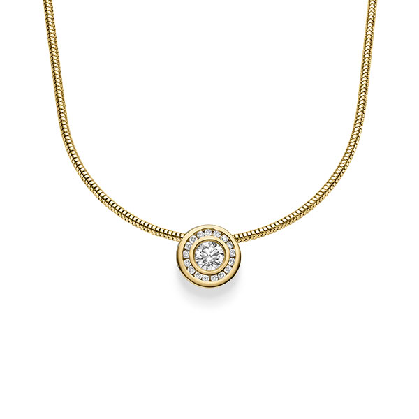 Kette mit Anhänger in Gelbgold 585 mit zus. 0,345 ct. Brillant tw, si von acredo - A-1547-6