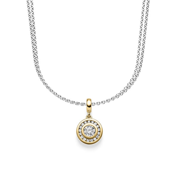 Kette mit Anhänger in Gelbgold 585 mit zus. 0,505 ct. Brillant tw, si von acredo