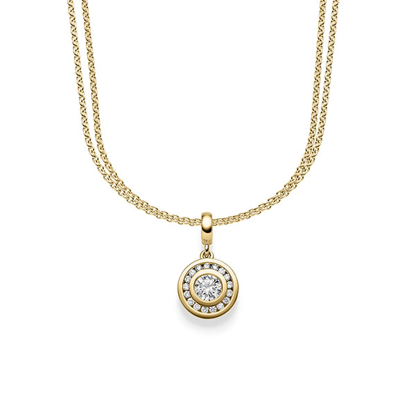 Kette mit Anhänger in Gelbgold 585 mit zus. 0,505 ct. Brillant tw, si von acredo