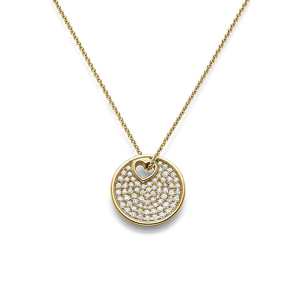 Kette mit Anhänger in Gelbgold 585 mit zus. 1,205 ct. tw, si von acredo