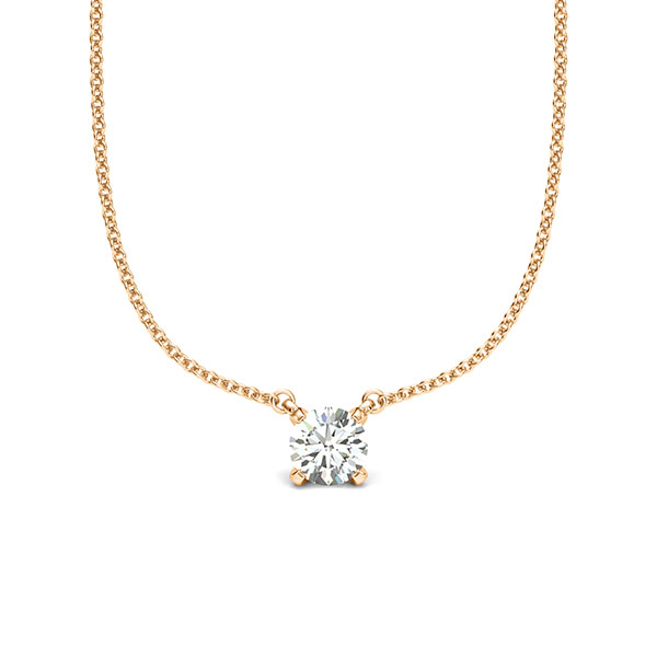 Kette mit Anhänger in Roségold 585 mit 0,3 ct. Brillant tw, si von acredo - A-2061-28