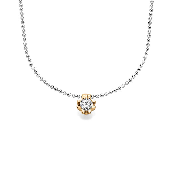 Kette mit Anhänger in Roségold 585 mit 0,5 ct. Brillant tw, si von acredo - A-1566-5