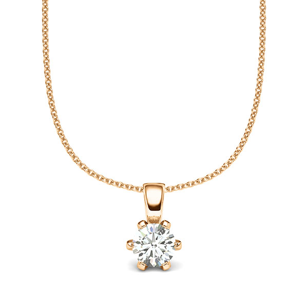 Kette mit Anhänger in Roségold 585 mit 0,5 ct. Brillant tw, si von acredo