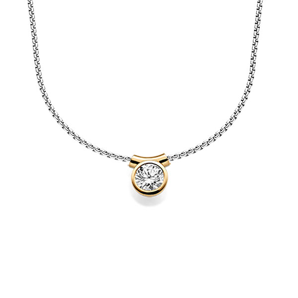 Kette mit Anhänger in Roségold 585 mit 0,7 ct. Brillant tw, si von acredo - A-1605-1